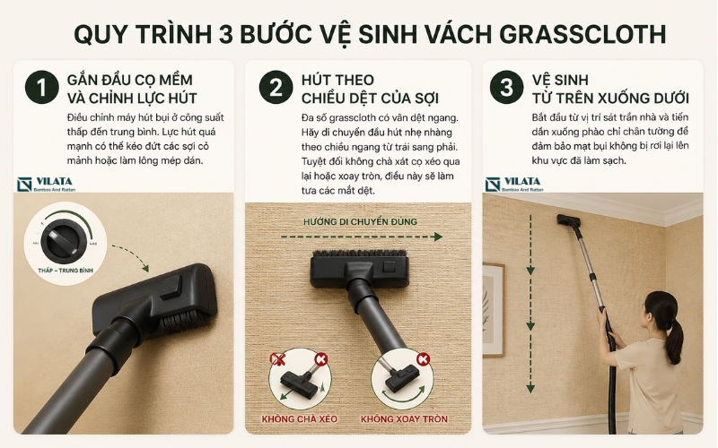 Cách vệ sinh grasscloth