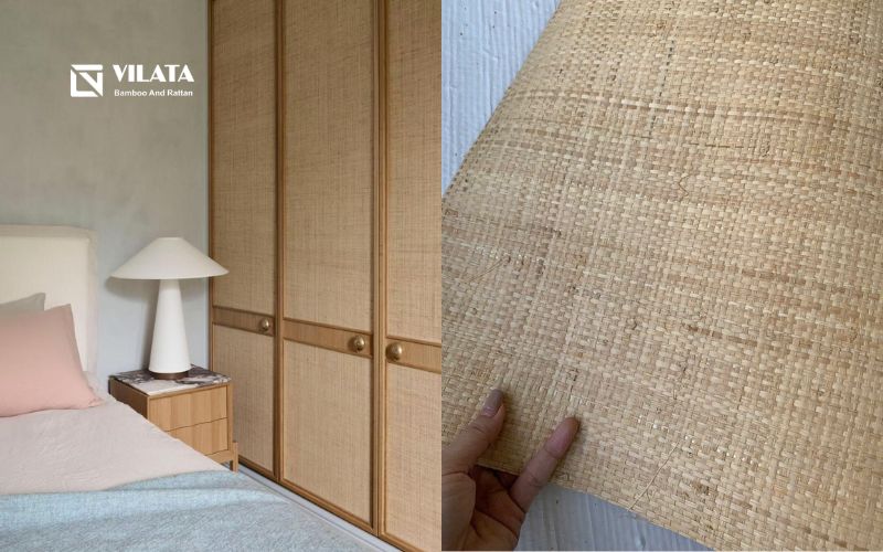 Raffia ốp cánh tủ
