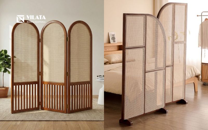 Ứng dụng mây đan ngoài cánh tủ
