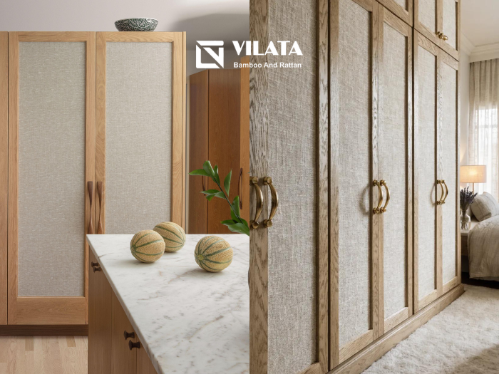 Vải Linen kết hợp gỗ trong nội thất
